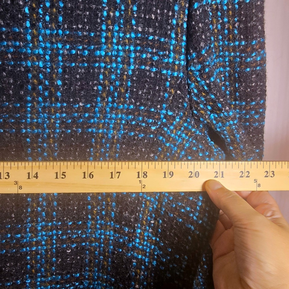 Vintage Country Suburbans Wool Tweed Blazer Womens M L Blue Plaid USA Made - Picture 7 of 8
